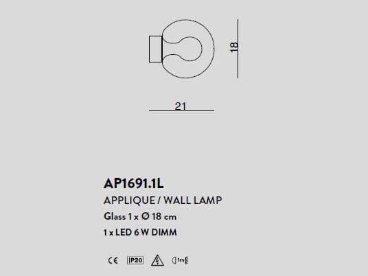 Настенный светильник из дутого стекла Cangini & Tucci Cherry ARCH-00076652 - Вид №3