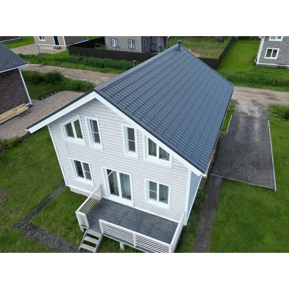 Металлочерепица 0.5 мм ГОСТ 1170x1180 мм RAL 7024 серый Grand Line STLM-2167099 - Вид №3