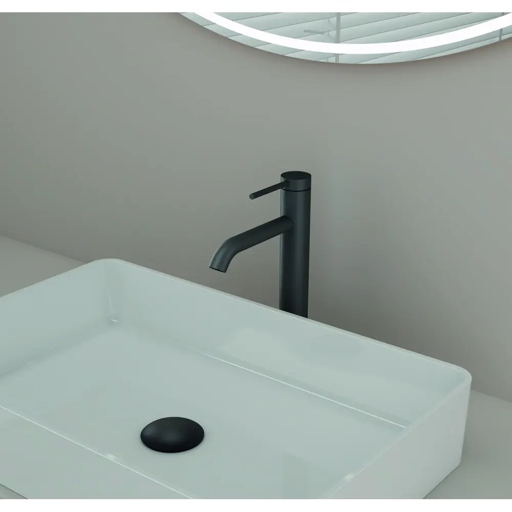 Смеситель для раковины высокий Терни KONSENSA черный STLM-2183616 - Вид №2