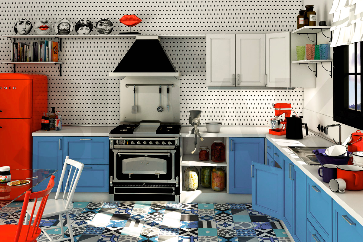 Фасады для кухни Кантри Фрезеровка «Дакота» 803 Бирюзовая пастель SIDAK SIST2735-500 - Вид №1