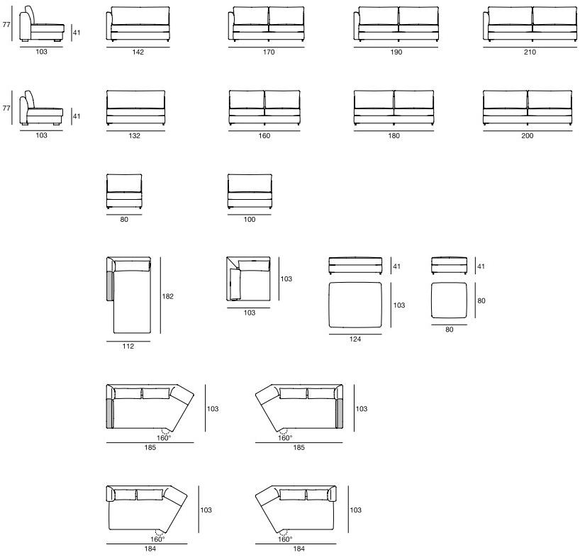 CTS SALOTTI Модульный тканевый диван с шезлонгом Bloom sun-id-1477622 - Вид №4