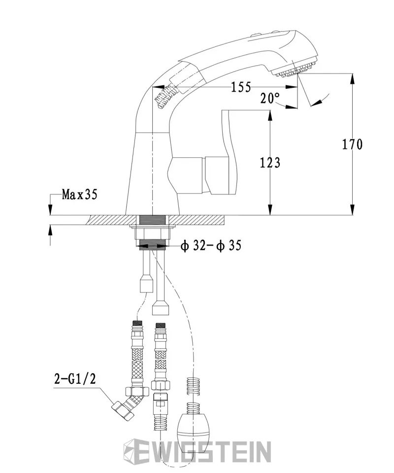 Кухонный смеситель 37735186 серый металлик GranFest Ewigstein - Вид №1