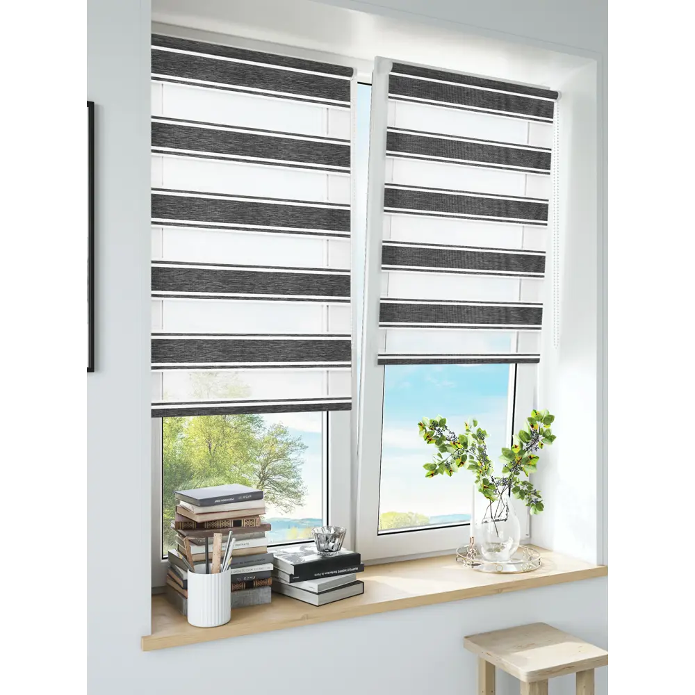 Штора рулонная день-ночь Дэли 120x175 см серая MIAMOZA STLM-2137575 - Вид №2