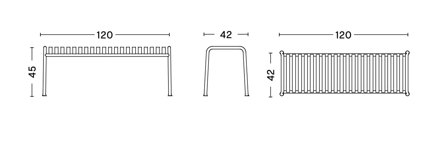 Стальная садовая скамейка Hay Палисад ARCH-00068689 - Вид №23