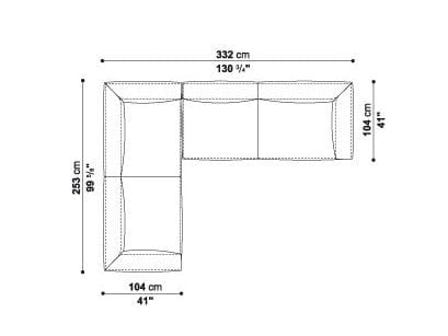 Угловой диван из ткани B&B Italia Michel ARCH-00050009 - Вид №6