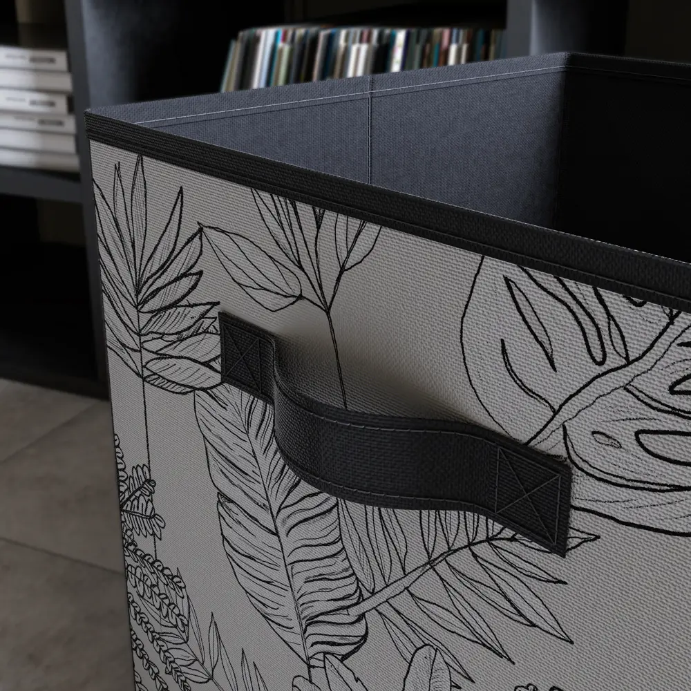 Короб Spaceo Kub 31x31x31 см 27.44 л полиэстер цвет черно-белый STLM-2161042 - Вид №4