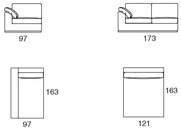 Former In Italia Модульный тканевый диван с шезлонгом Ever sun-id-1444320 - Вид №1