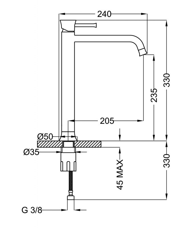 Смеситель для накладных раковин Cezares POSITANO-LC-01-W0 - Вид №1