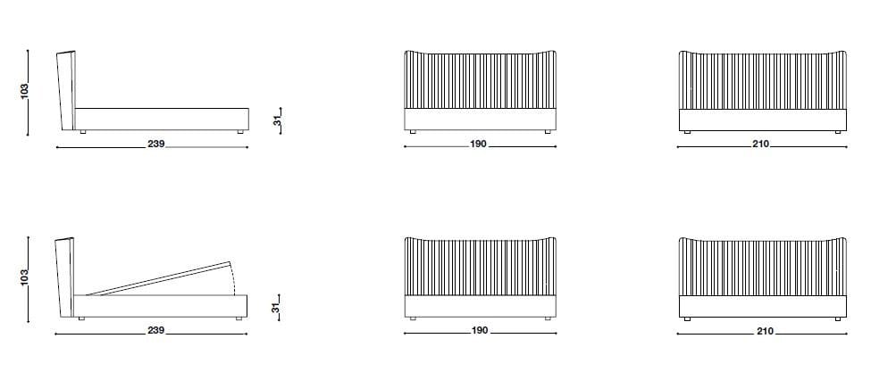 Двуспальная кровать для хранения Désirée divani SHELLON IN ARCH-00115588 - Вид №6