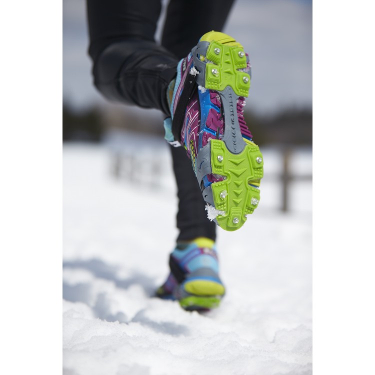 RUN-750 STABIL Ледоходы спортивные для пробежки по снегу и льду-STABIL Run Серый-зеленый  - Вид №1