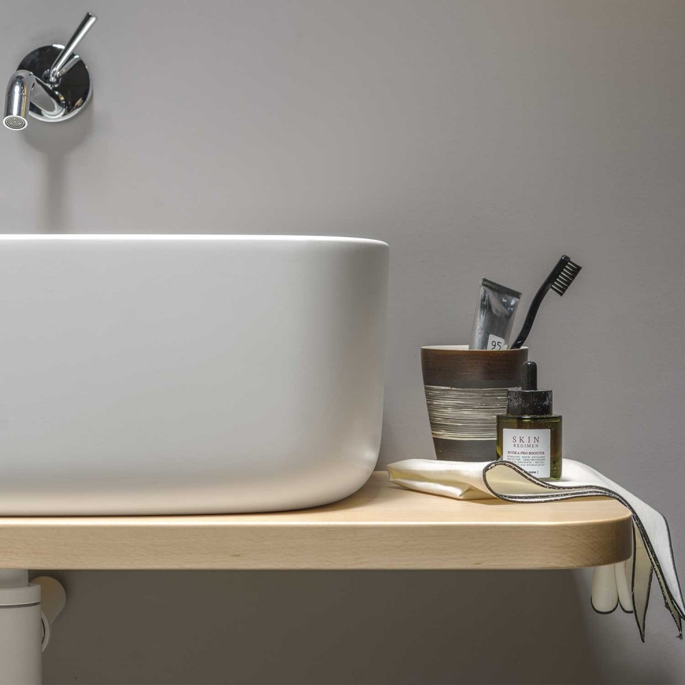 EVLACOU Подвесная раковина настенная прямоугольная EVER Life Design Bounce белая - Вид №1