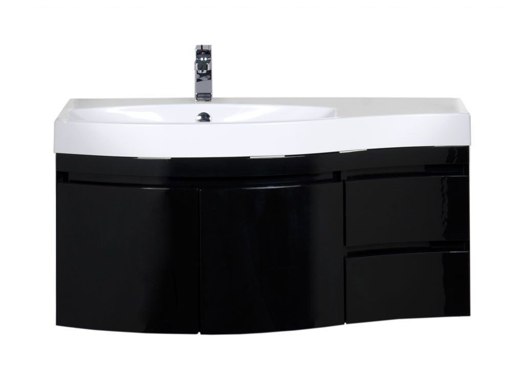 Тумба с раковиной Aquanet Опера 115 L черный (2 дверцы 2 ящика) 0016961200169398 - Вид №2