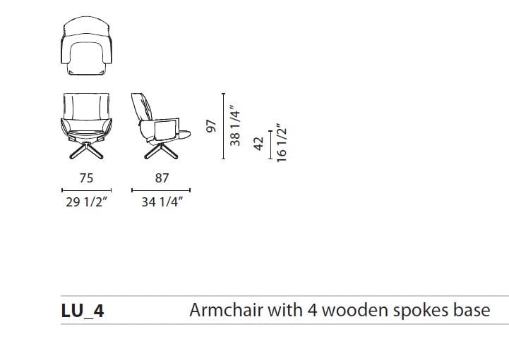 Съемное кресло с деревянной основой CAPPELLINI Lud'o Lounge ARCH-00045468 - Вид №8