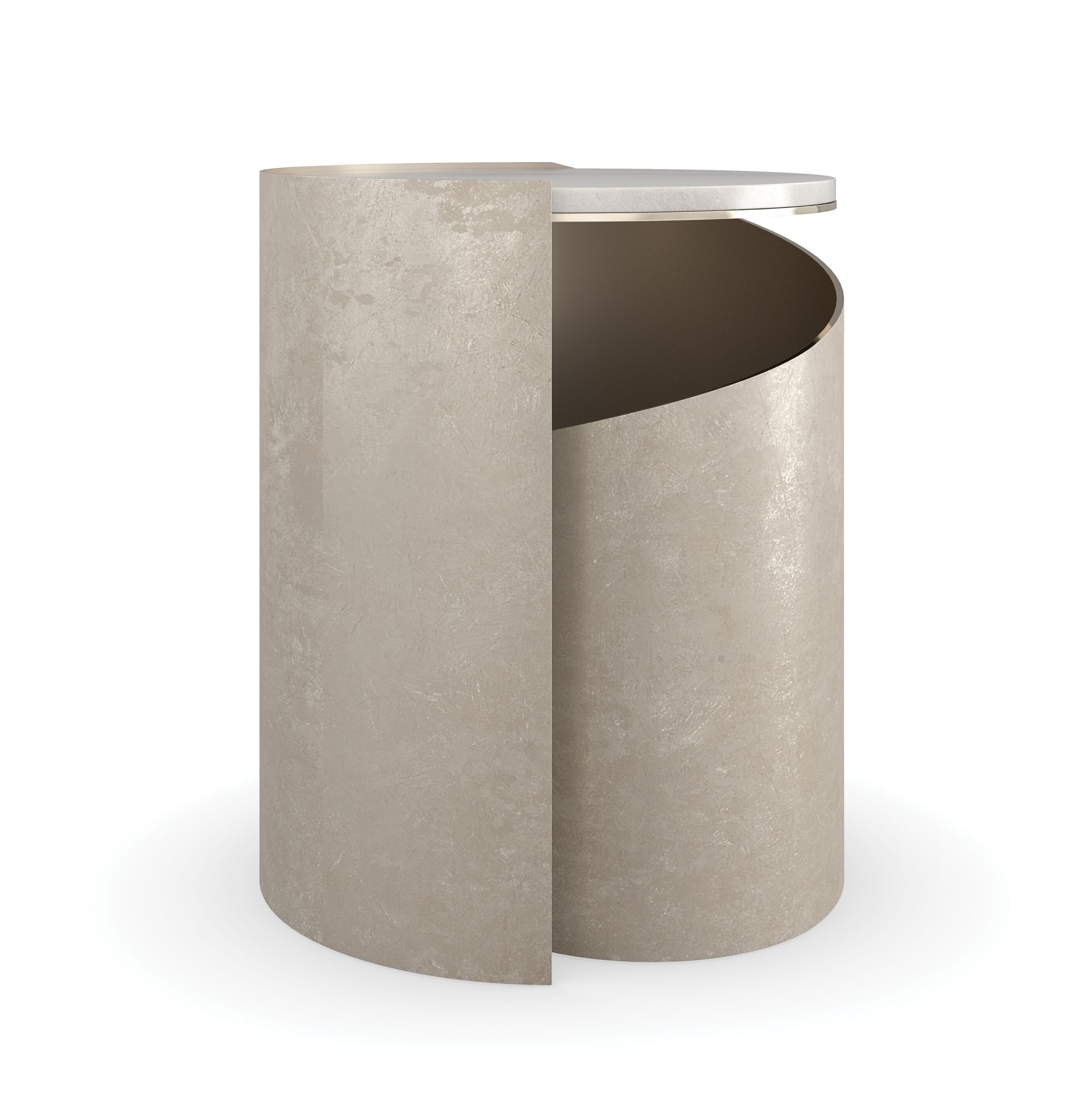 Высокий круглый журнальный столик из травертина Caracole NAUTILUS ARCH-00068754 - Вид №2