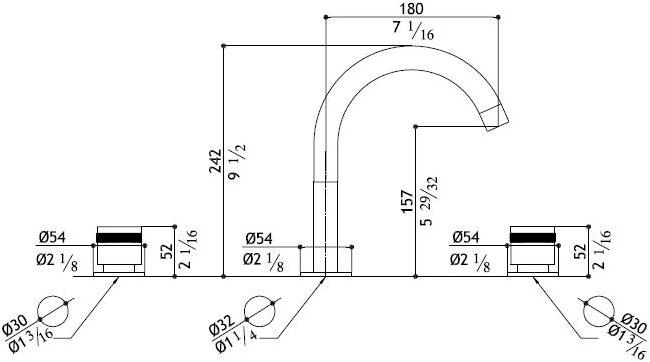 MGS Смеситель для раковины на 3 отверстия из нержавеющей стали Ergon sun-id-1405428 - Вид №2