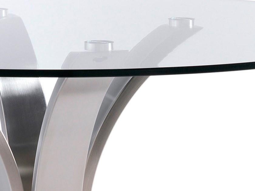 Angel Cerdá Круглый обеденный стол из стали и стекла Urban deco 1002 Angel Cerda - Вид №1