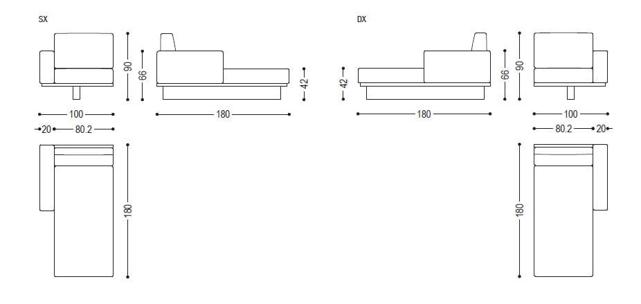 3-местный кожаный диван Riva 1920 UTAH ARCH-00060477 - Вид №3