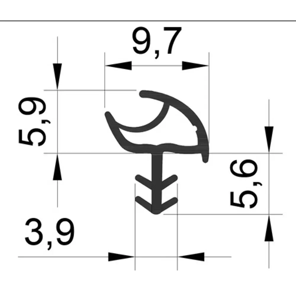 Уплотнитель для дверей Deventer универсальный профиль 5.5 м цвет белый Santreyd STLM-2141305 - Вид №3