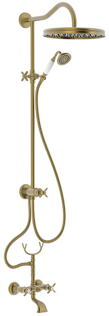 Трехходовой настенный смеситель TRES CLASIC с двумя ручками для ванны и душа-24217602LM TRES