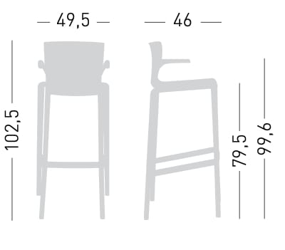 Штабелируемый стул из инженерного пластика с подлокотниками GABER Spyker ARCH-00038870 - Вид №2