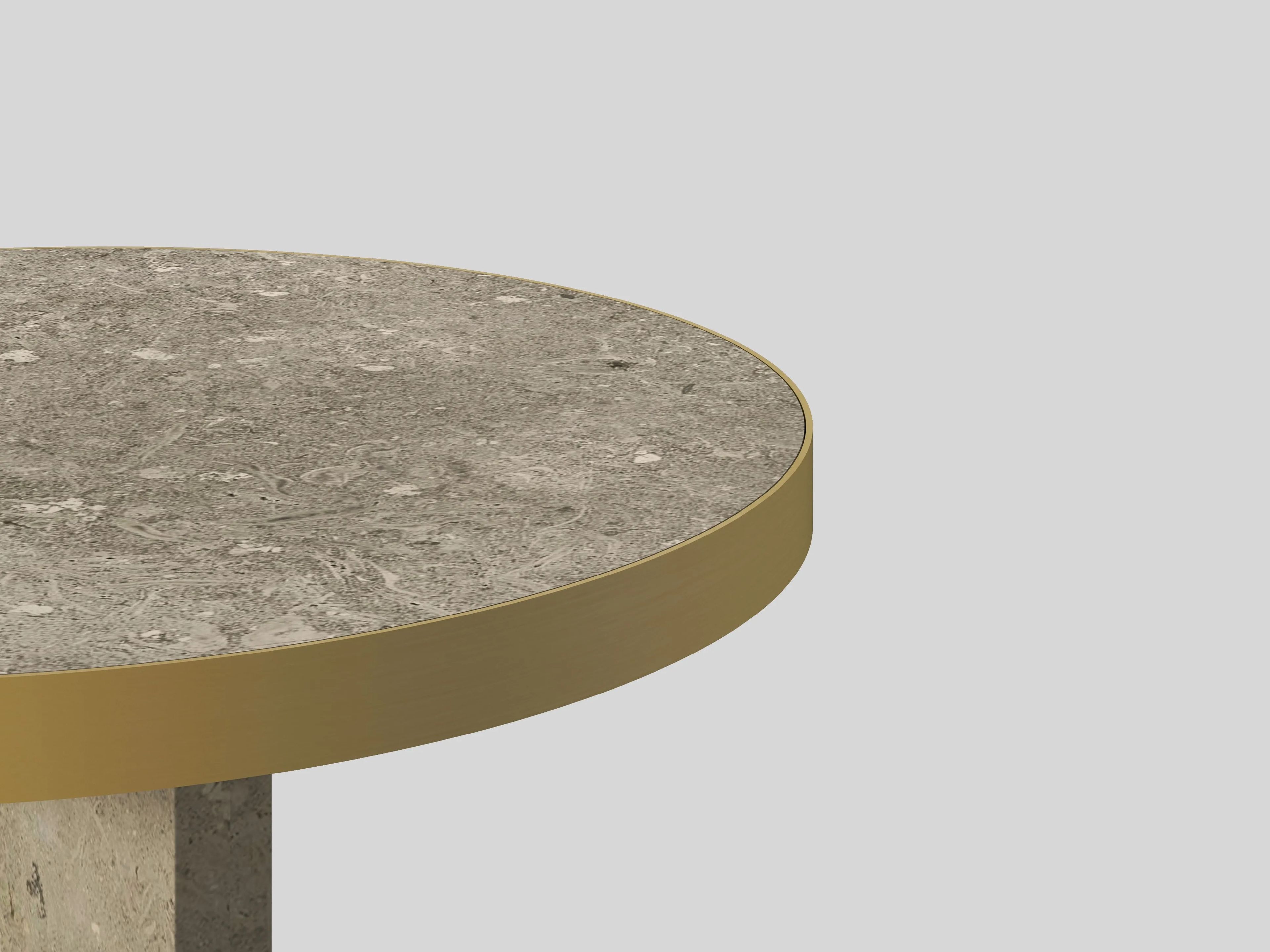Травертин круглый журнальный столик Davani Purity ARCH-00027089 - Вид №1