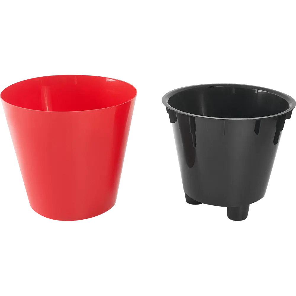 Горшок цветочный ø16 h14.5 см v1.6 л пластик красный HOMVER London STLM-2179779 - Вид №1