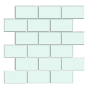 Наклейка декоративная 3D мозаика Мятный кирпич 25x25 см