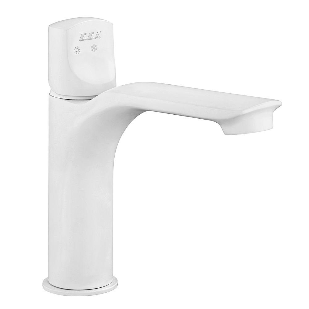 102108986c4st  Смеситель для умывальника Myra - белый матовый - экономия воды Eca 
