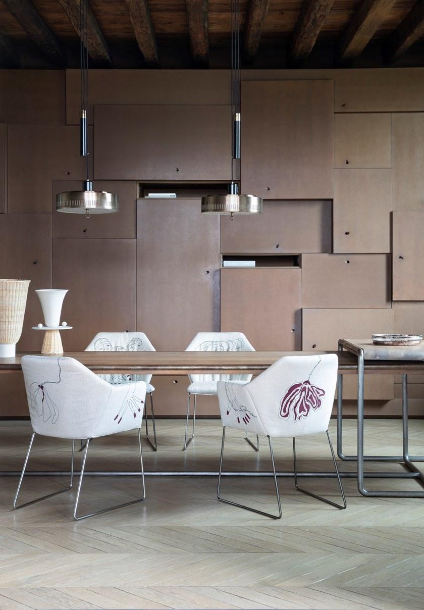 Saba Italia Тканевый стул на санках с подлокотниками New york sun-id-1362757 - Вид №6