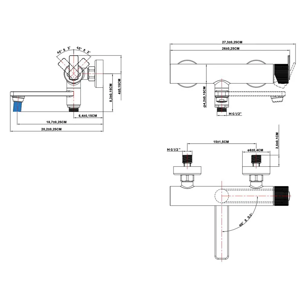 Смеситель для ванны KONSENSA Теано однорычажный цвет черный матовый STLM-2203947 - Вид №8