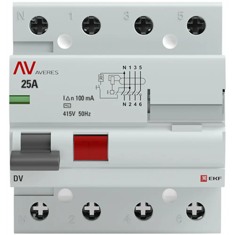 УЗО EKF Averes DV 4P - автоматическая защита от токов утечки 84579901 STLM-1118763 - Вид №2