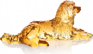 10608078 Cristal de Paris Фигурка Cristal de Paris "Собака лежащая" 6х10см (янтарная) Хрусталь