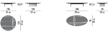 Minotti Низкий овальный мраморный журнальный столик Linha sun-id-1423681 - Вид №2