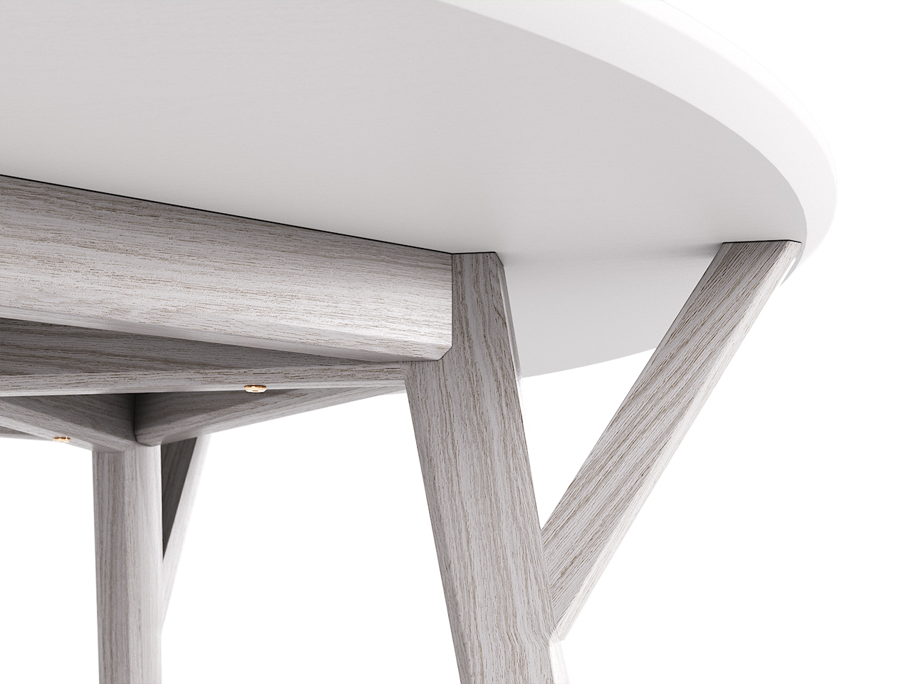 Обеденный стол круглый беленый дуб, молочный 102 см Circle THE IDEA  210015 Беленый дуб;бежевый  - Вид №1