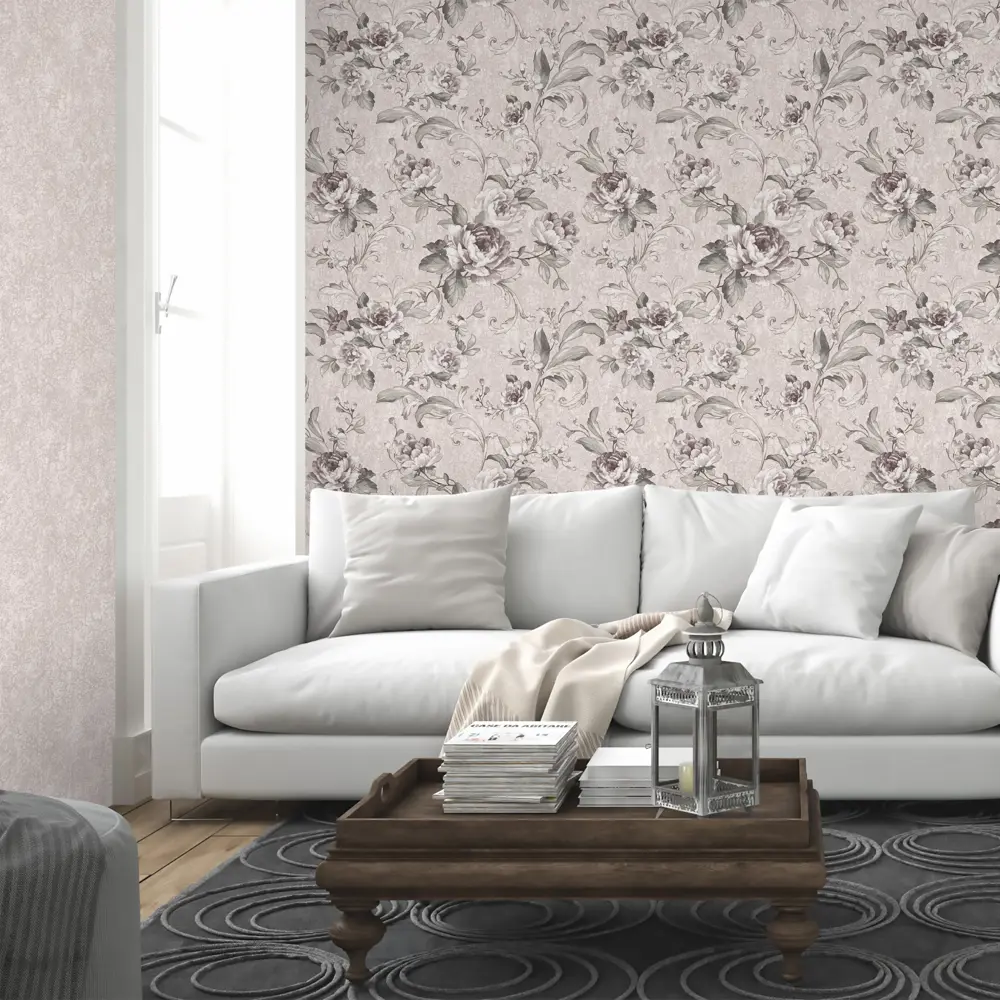 Обои «Цветы» ED1016-3, бумажные дуплекс, цвет бежевый, 0.53х10.05 м EURO DECOR Юнона STLM-2179250 - Вид №2