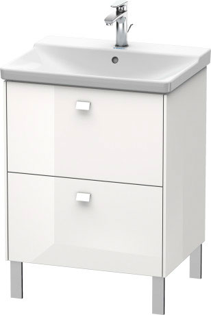 BR441002222 Тумбочка напольная Brioso #BR4410 620 x 479 мм Белый глянцевый декор Duravit - Вид №2