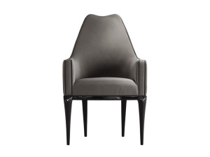 Кожаный мягкий стул с подлокотниками