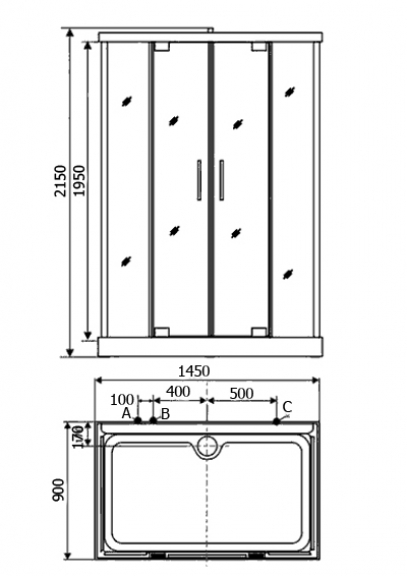 A-0887 Душевая кабина Appollo A Santreyd - Вид №1