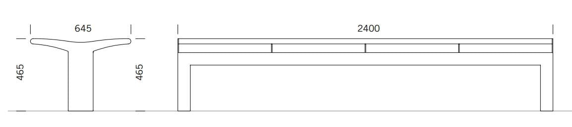 Скамья из нержавеющей стали без спинки BENKERT BANKE Siardo ARCH-00023903 - Вид №2