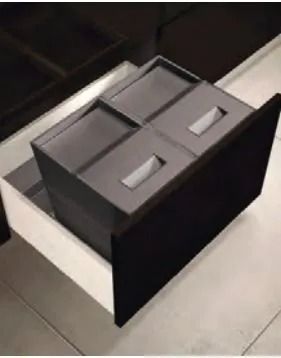 Система сортировки мусора ALBIO 45 2x16 L, серый пластик Alveus 227977 - Вид №4