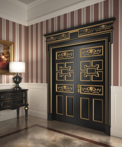 Me-2 Tifernoit Лакированная дверь с золотыми рамами Porte