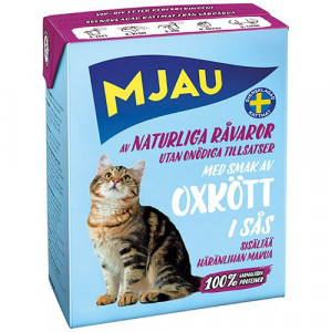 ПР0040567 Корм для кошек мясные кусочки в соусе с говядиной конс. MJAU