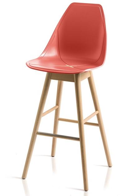ALMA DESIGN Высокий табурет из полипропилена со спинкой X stool sun-id-1512892 - Вид №1
