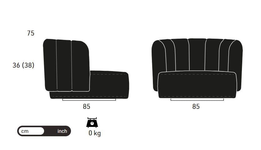 Тканевое кресло с подставкой для ног KFF ARCH-00148456 - Вид №9