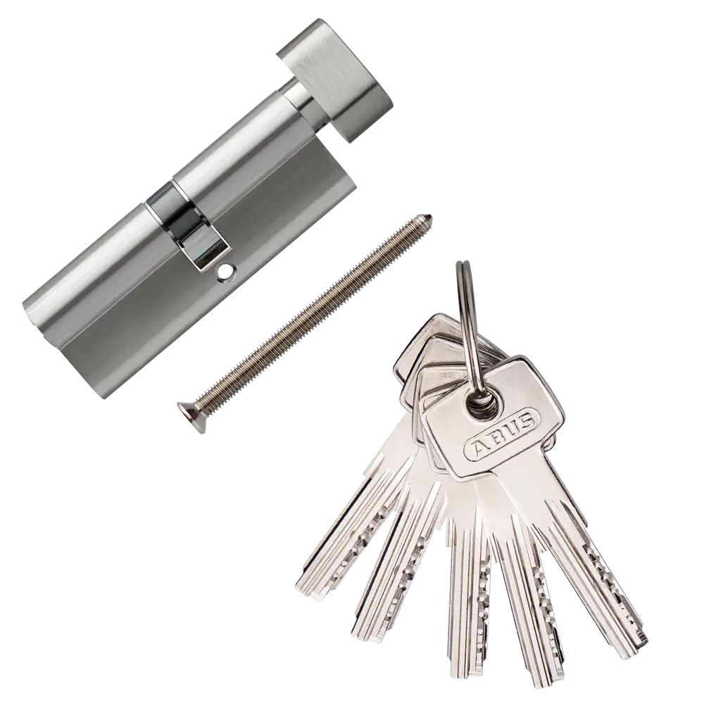 Цилиндр Abus 45х45 мм, ключ/вертушка, цвет никель 82389996 STLM-2192025 D6 - Вид №1