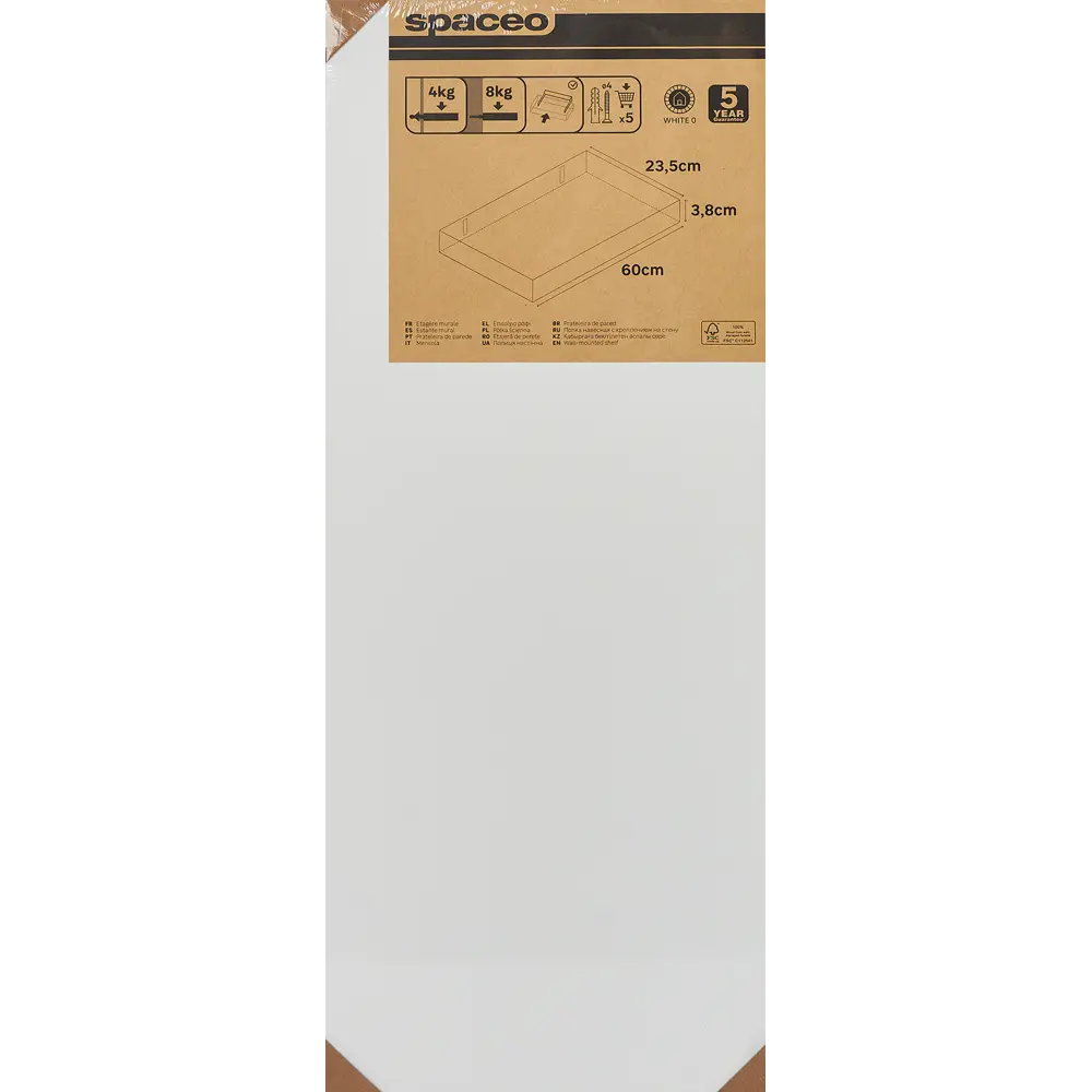 Полка настенная Spaceo White 60x23.5 см МДФ цвет белый STLM-2147232 - Вид №14