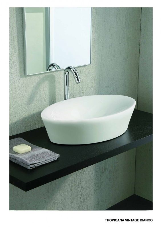 A171 Накладная раковина на столешницу  овальная Neroceramica BASINS