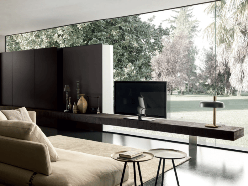 Деревянная оборудованная стена с подставкой для телевизора MODULNOVA Blade ARCH-00079293