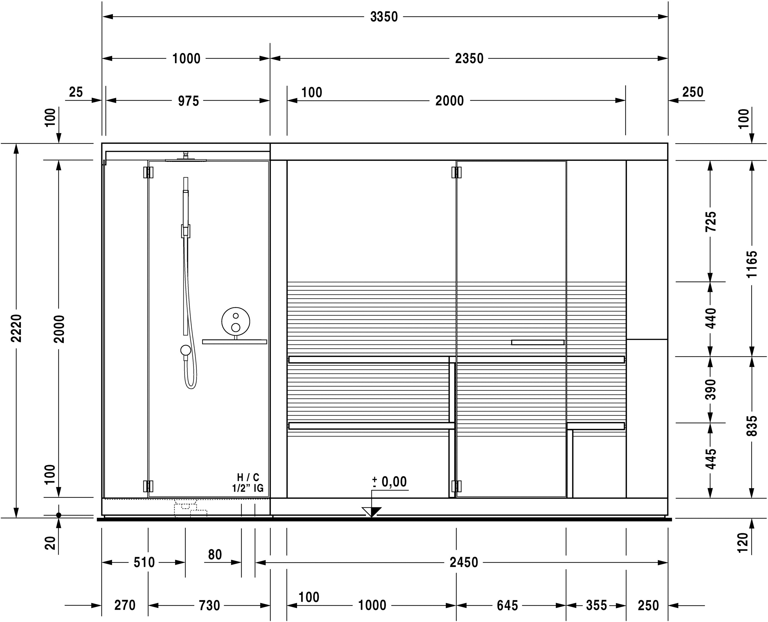 750613002011001 Inipi Сауна Inipi Ama, отдельно стоящая
Исполнение: американский орех (нат.шпон) Белый глянцевый декор Duravit  - Вид №3