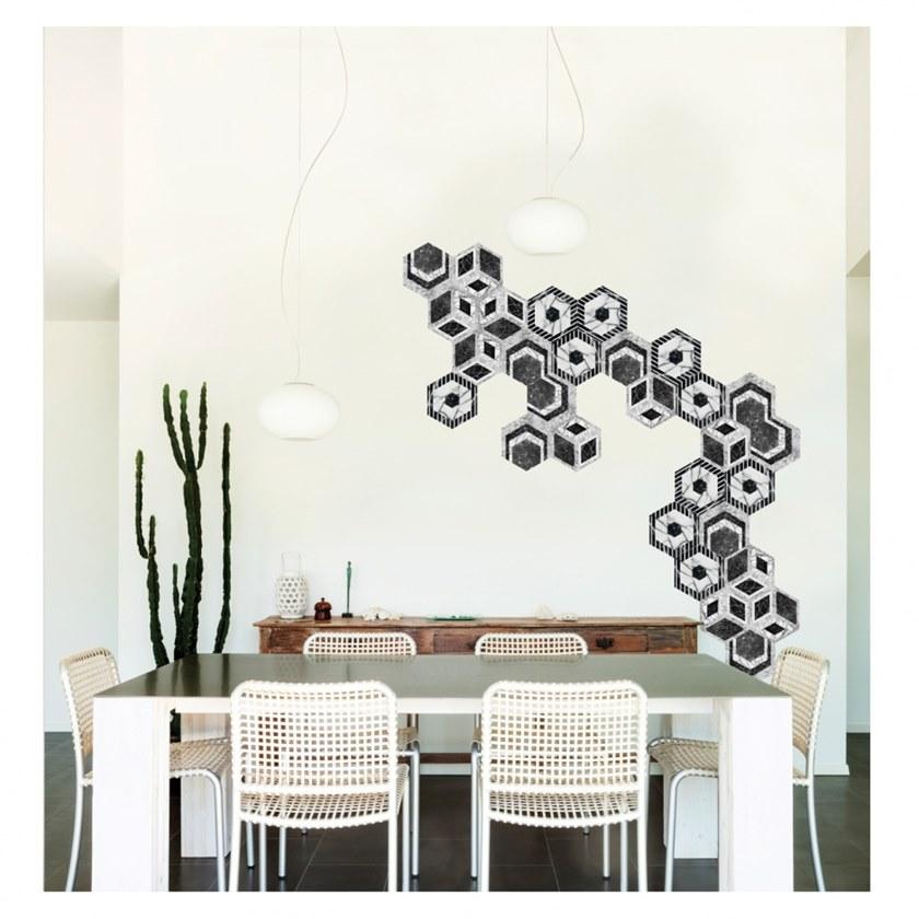 BEAUREGARD Наклейка на стену из нетканой бумаги с рисунком L'hexagone sun-id-1470573 - Вид №2